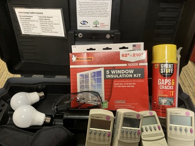 Energy Toolkit items out in an open black case