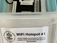 Clear bag reading "WiFi Hotspot #3"