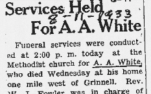 Newspaper clipping on an obituary