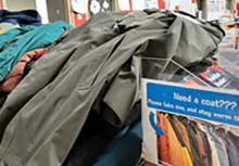 Pile of winter coats