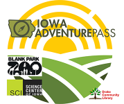 Iowa Adventure Pass graphic for the Drake Community Library