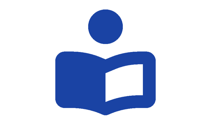 Person holding book icon