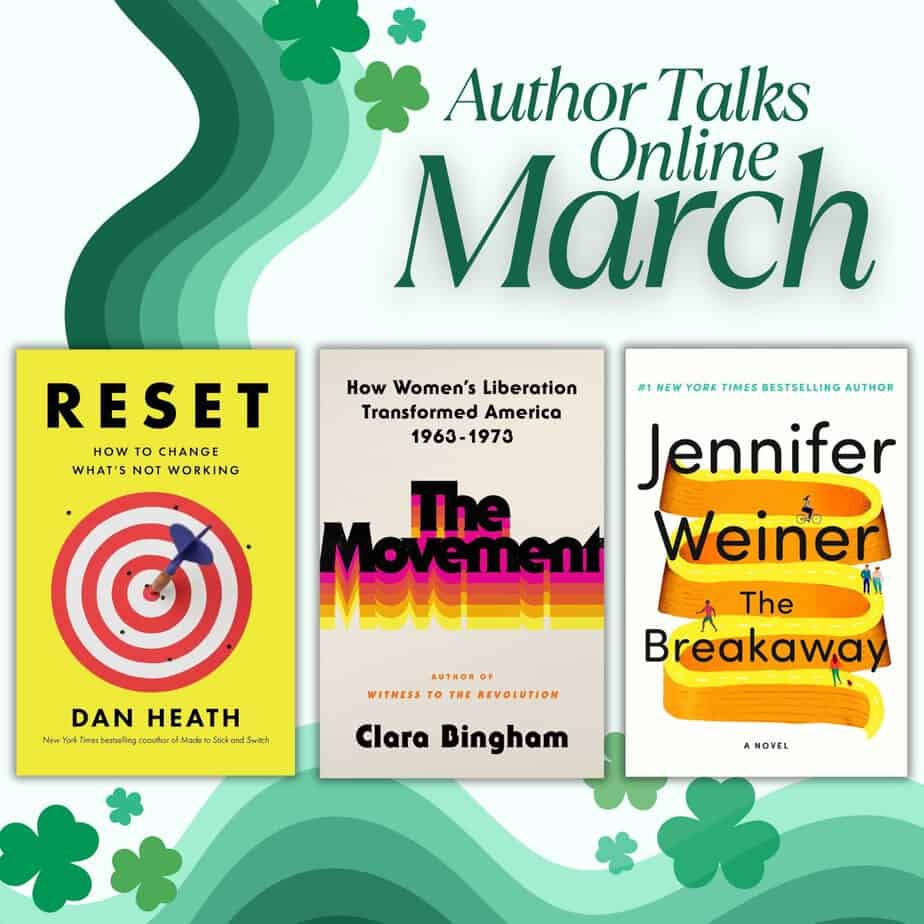 covers of books for March talks